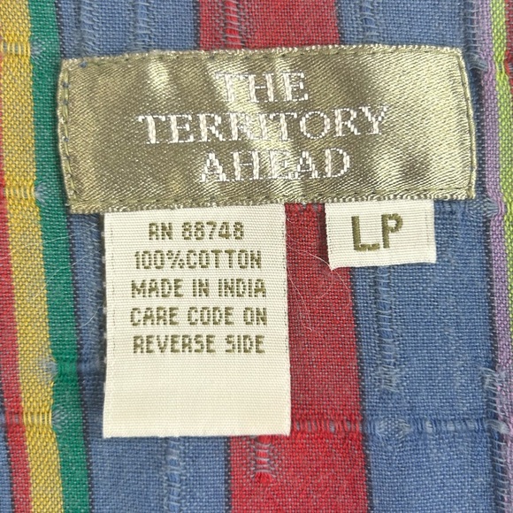 The Territory Ahead Multicolor Striped Shirt. Size LP. 3/4 Length Sleeves. - Picture 2 of 7
